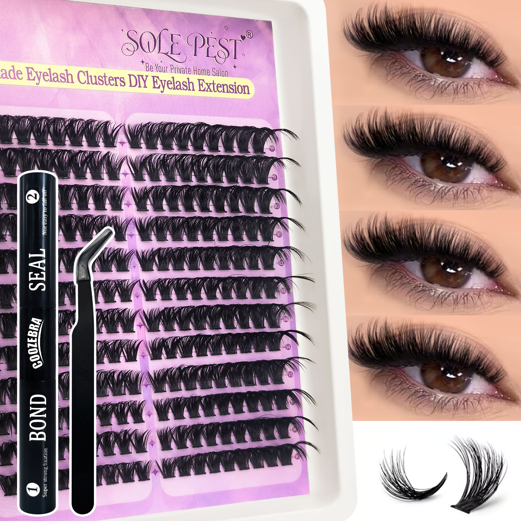 Eyelash Extension Equipment - 216-Cluster Curled & Thick 3 D