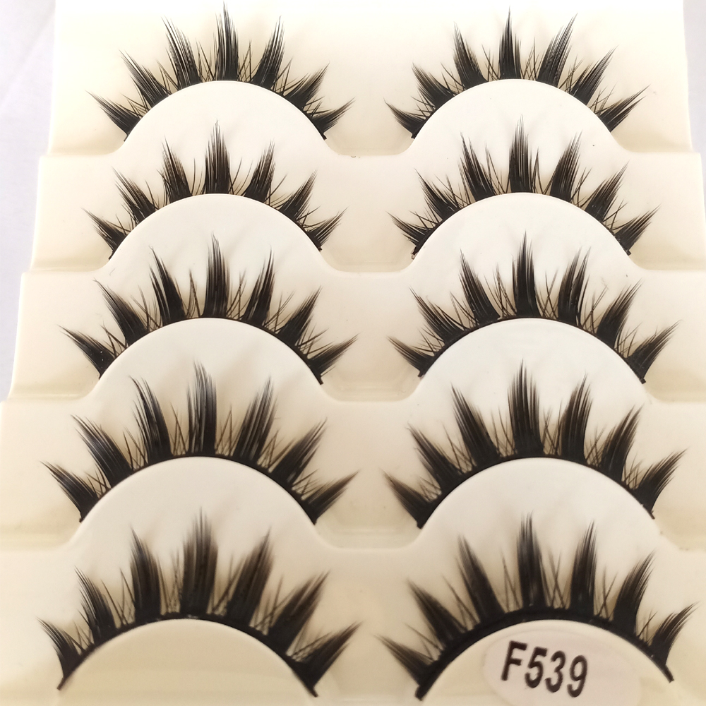 Eyelash Extension Cat Eye - Natural Long Cosplay Makeup Cross Strip