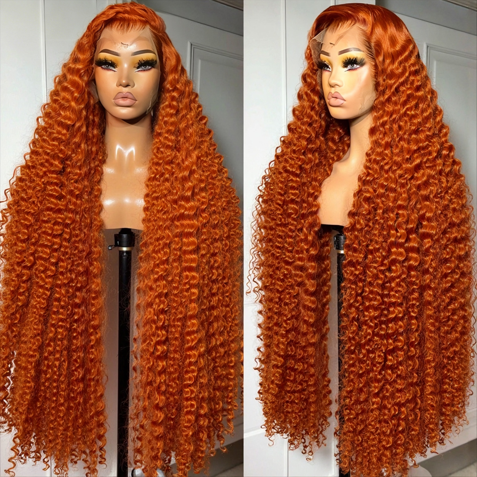 Eyelash Extension Natural Look - 13x6 Ginger Orange Deep Wave Lace