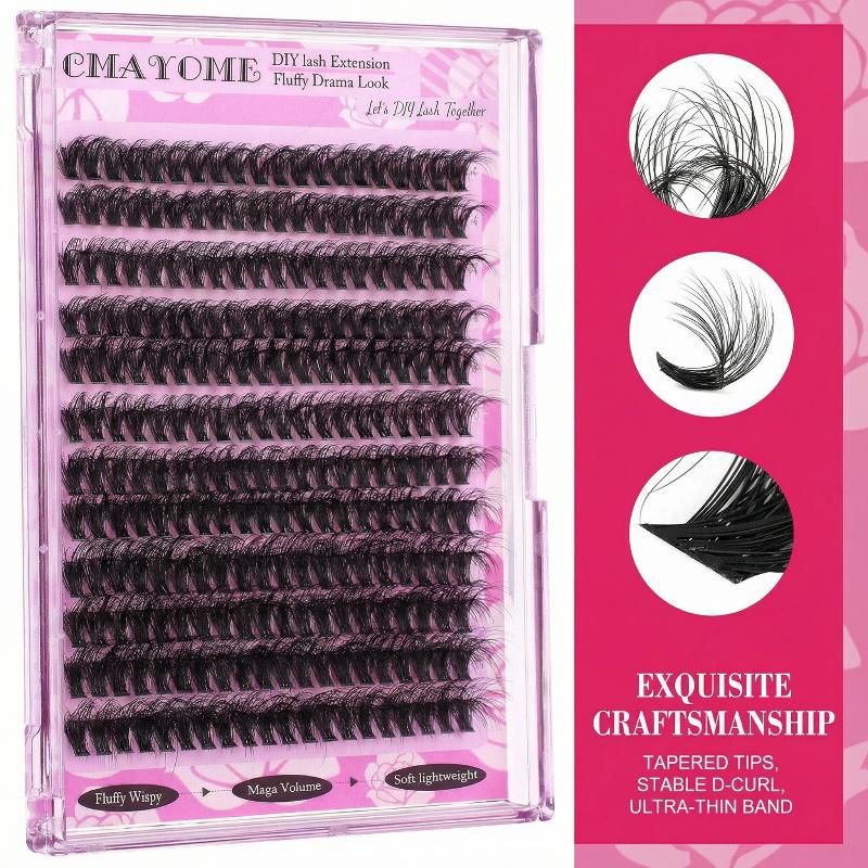 Eyelash Extension Natural - Wispy D Curl Cluster Lashes 14-18mm