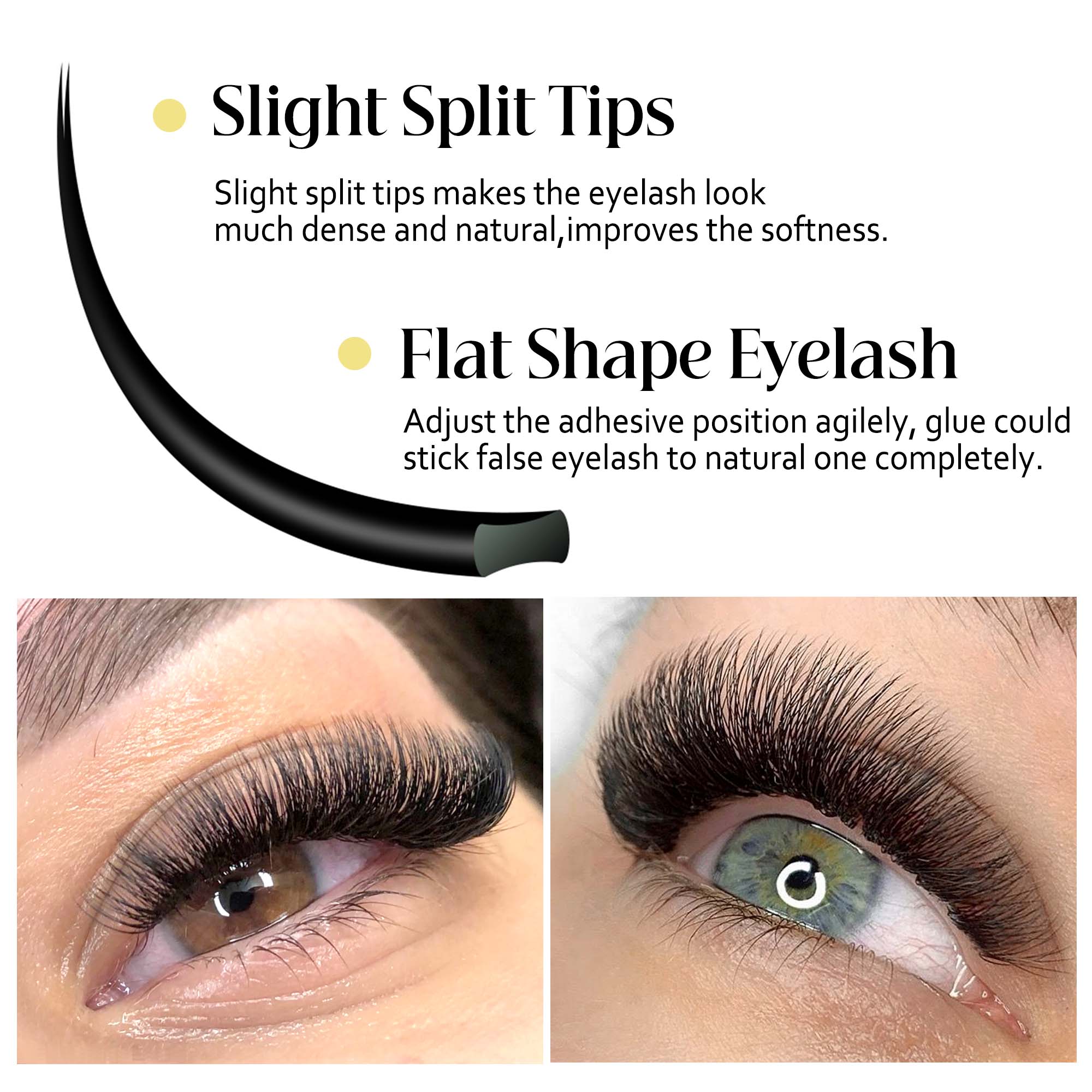 Matte Gray Black Split Tips Li - огляд і ціна Eyelash Extension Supernatural