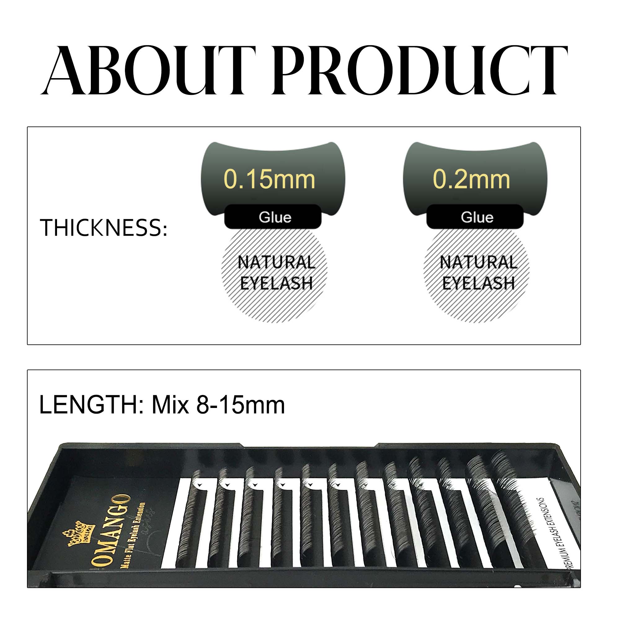 Matte Gray Black Split Tips Li - огляд і ціна Eyelash Extension Supernatural