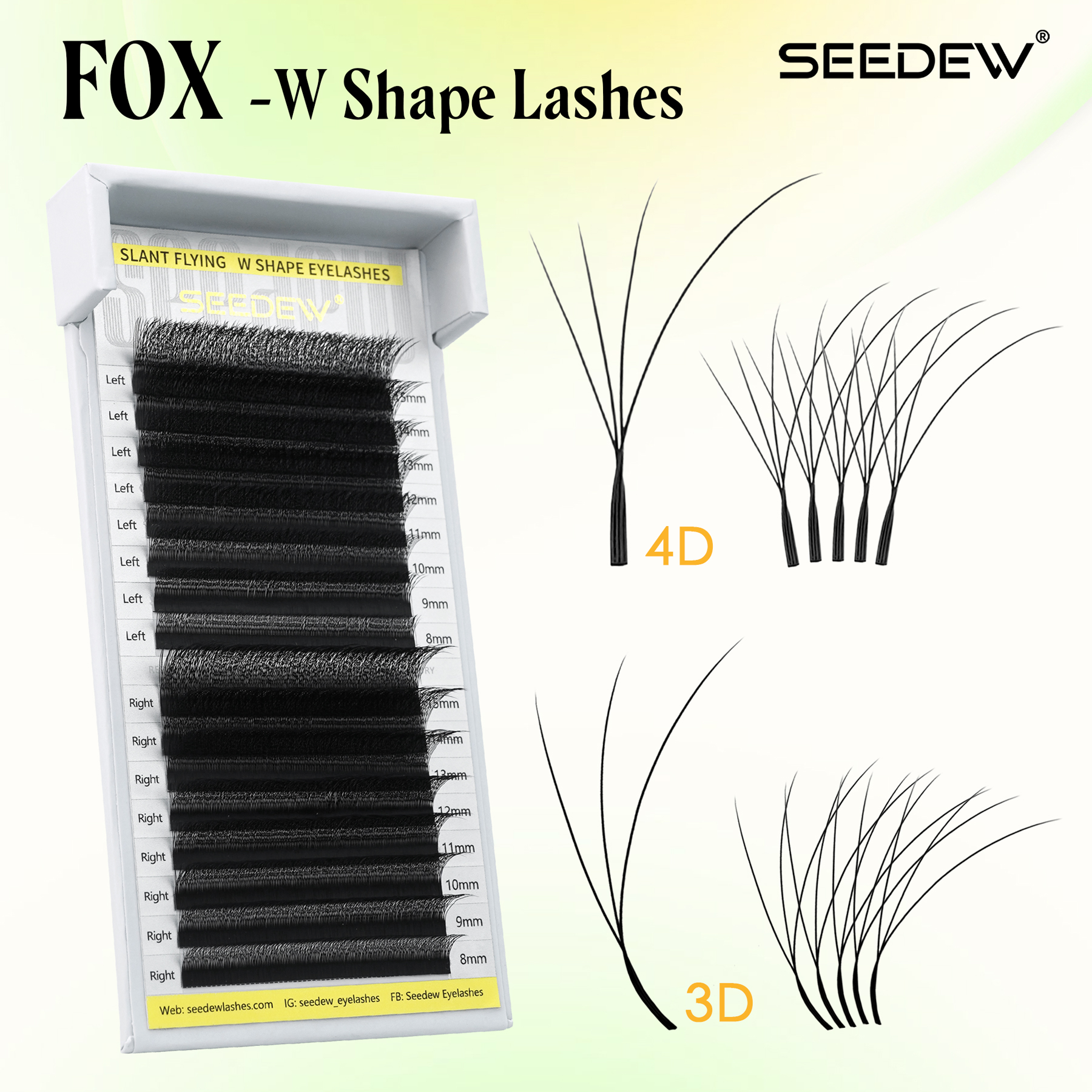 SEEDEW Fox 3D 4D Eyelash Exten - огляд і ціна Eyelash Extension Cat Eye