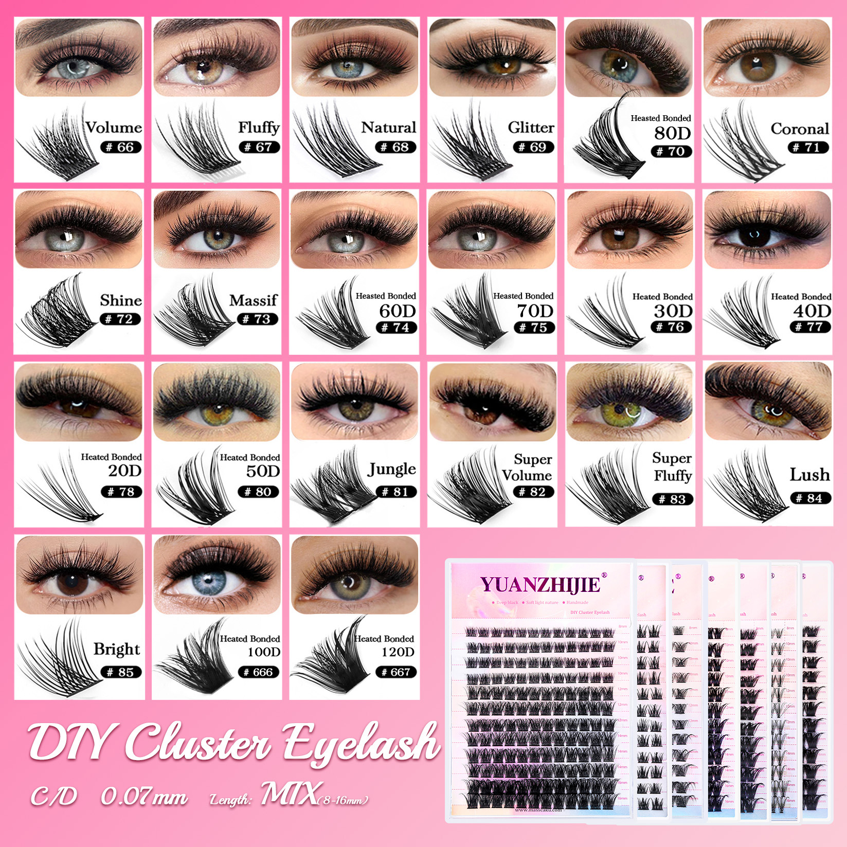 YUANZHIJIE New DIY Clusters Fa - огляд і ціна Eyelash Extension Supernatural