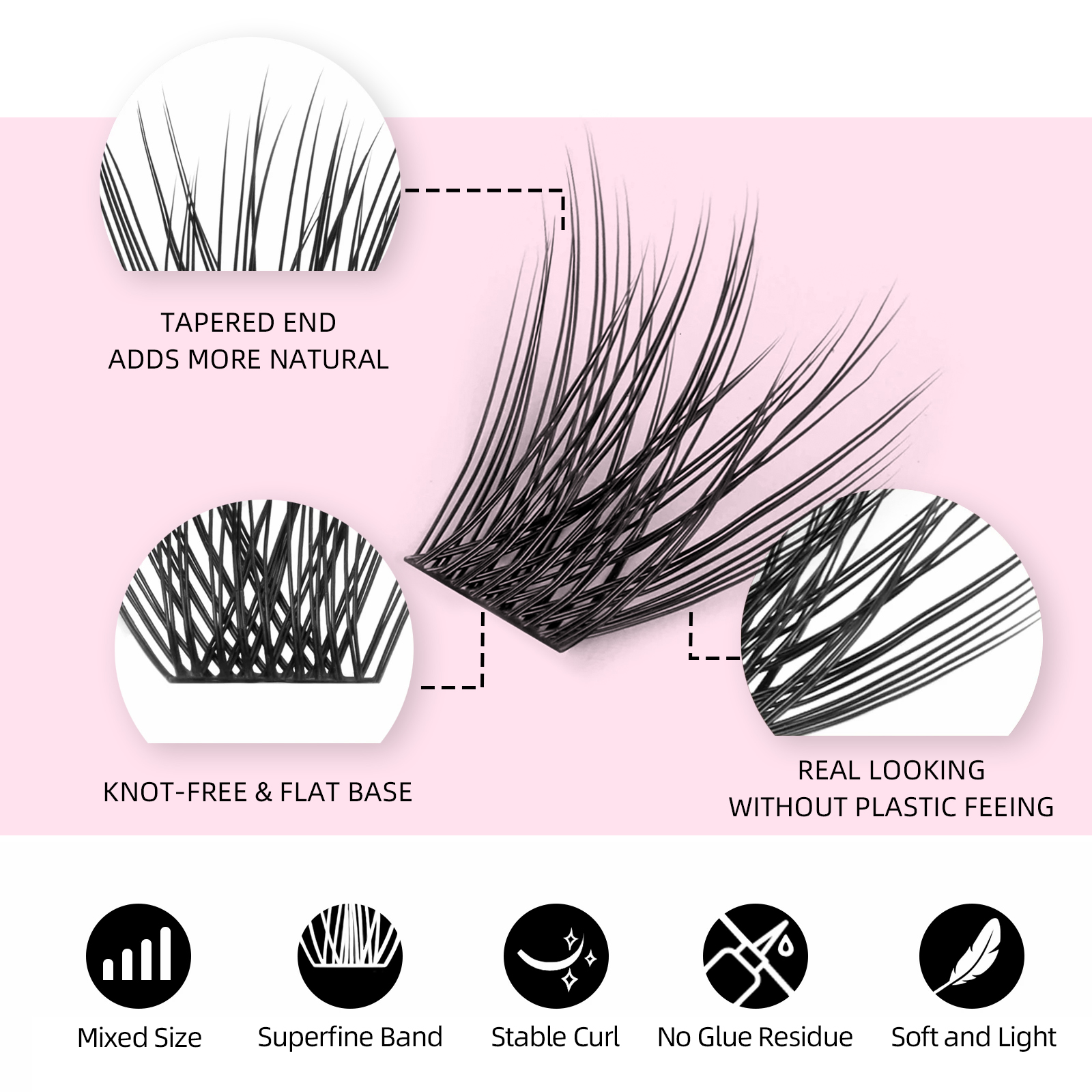 YUANZHIJIE New DIY Clusters Fa - огляд і ціна Eyelash Extension Supernatural