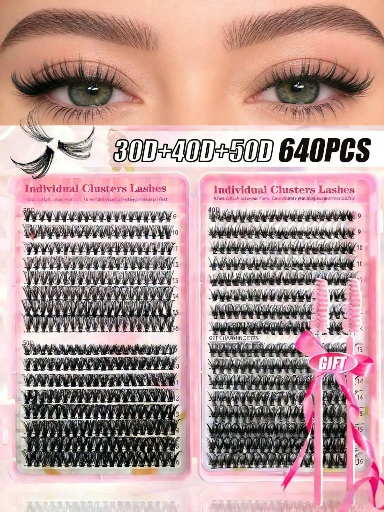 640Pcs Lash Clusters Kit 30D+4 - огляд і ціна Eyelash Extension Equipment