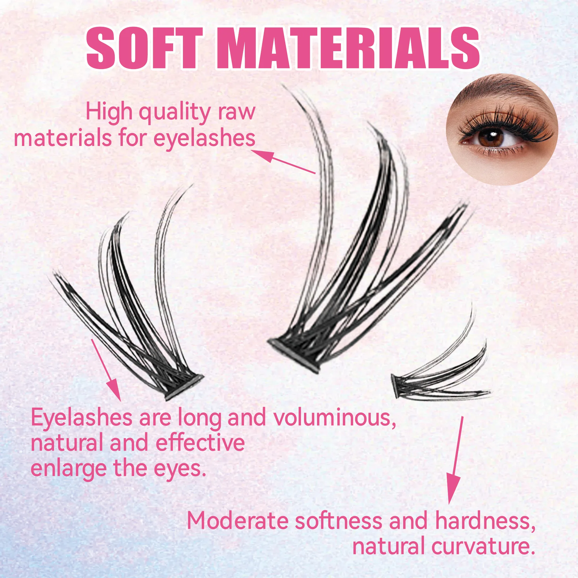 Eyelashes 200 PCS Clusters Las - огляд і ціна Eyelash Extension Repair