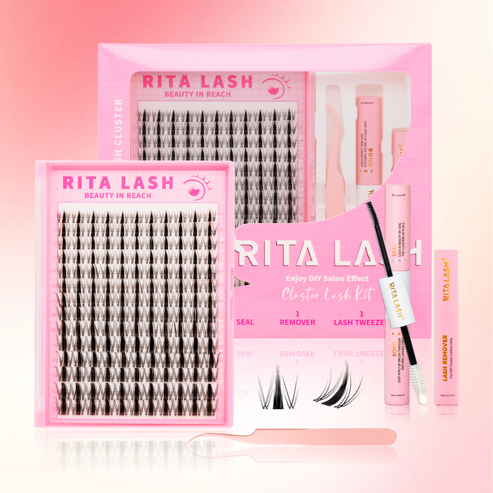 RITALASH 154pcs D Curl Cluster - огляд і ціна Eyelash Extension Equipment