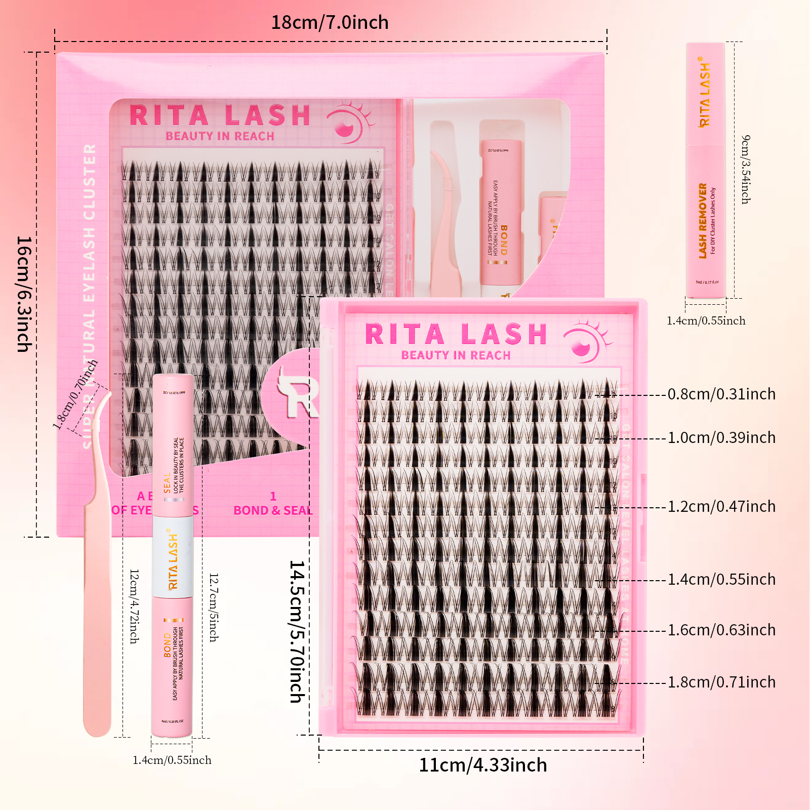 RITALASH 154pcs D Curl Cluster - огляд і ціна Eyelash Extension Equipment